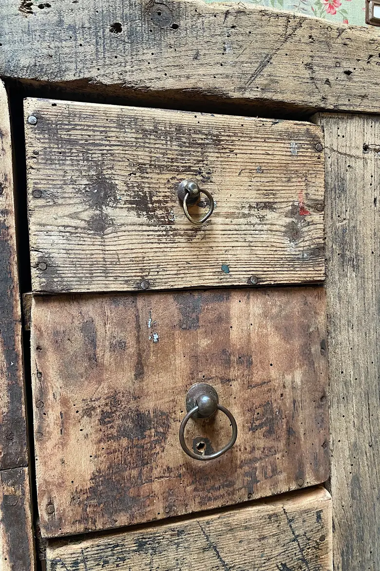 Ancien établi d’atelier en bois Début XXème