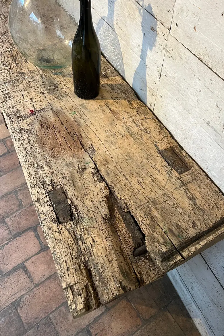 Ancien établi d’atelier en bois Début XXème