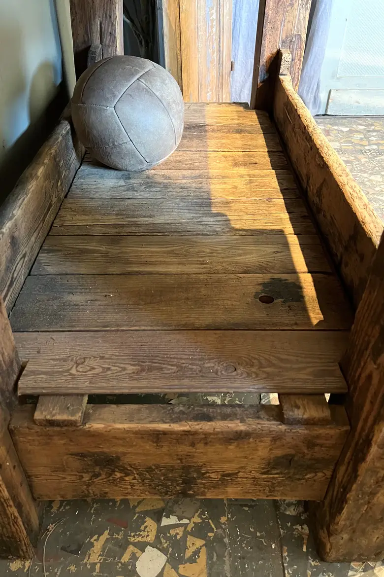 Ancien établi d’atelier en bois Début XXème