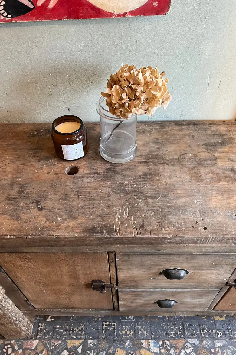Ancien établi d’atelier en bois Début XXème