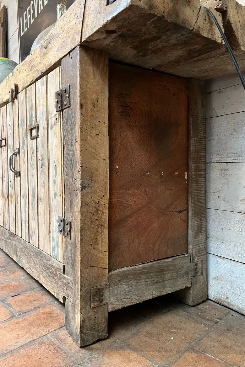 Ancien établi d’atelier en bois Début XXème