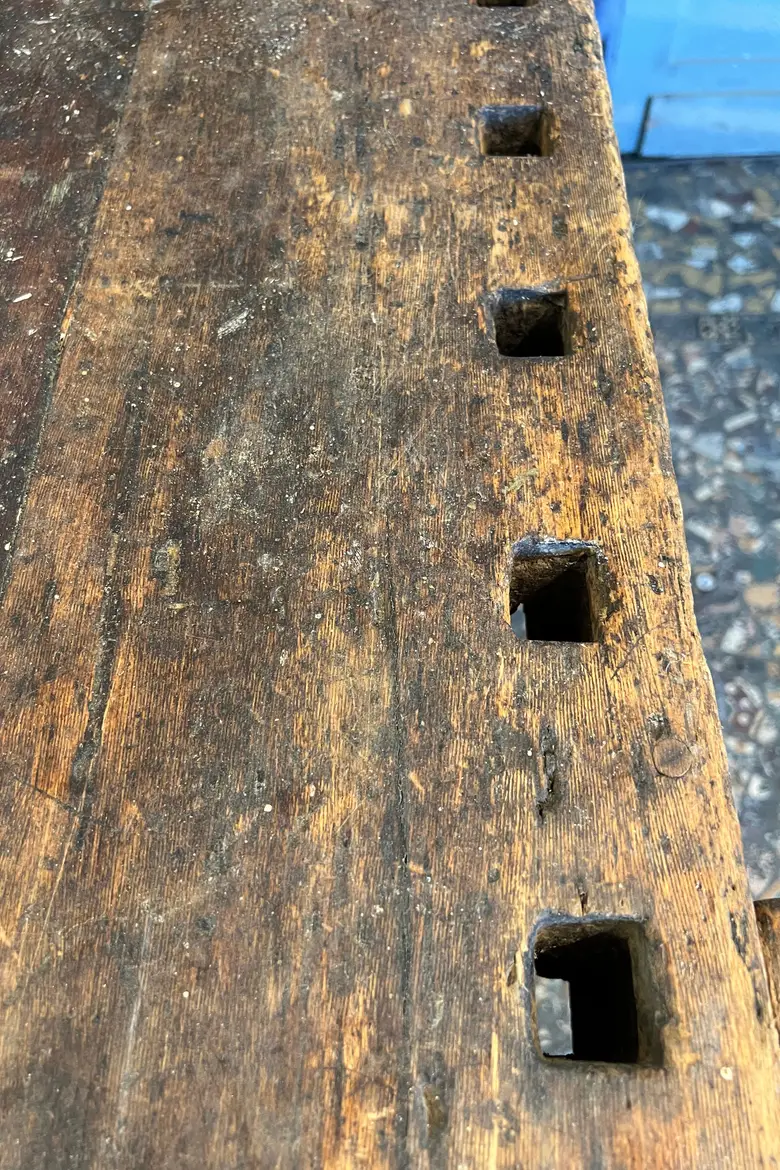 Ancien établi d’atelier en bois Début XXème