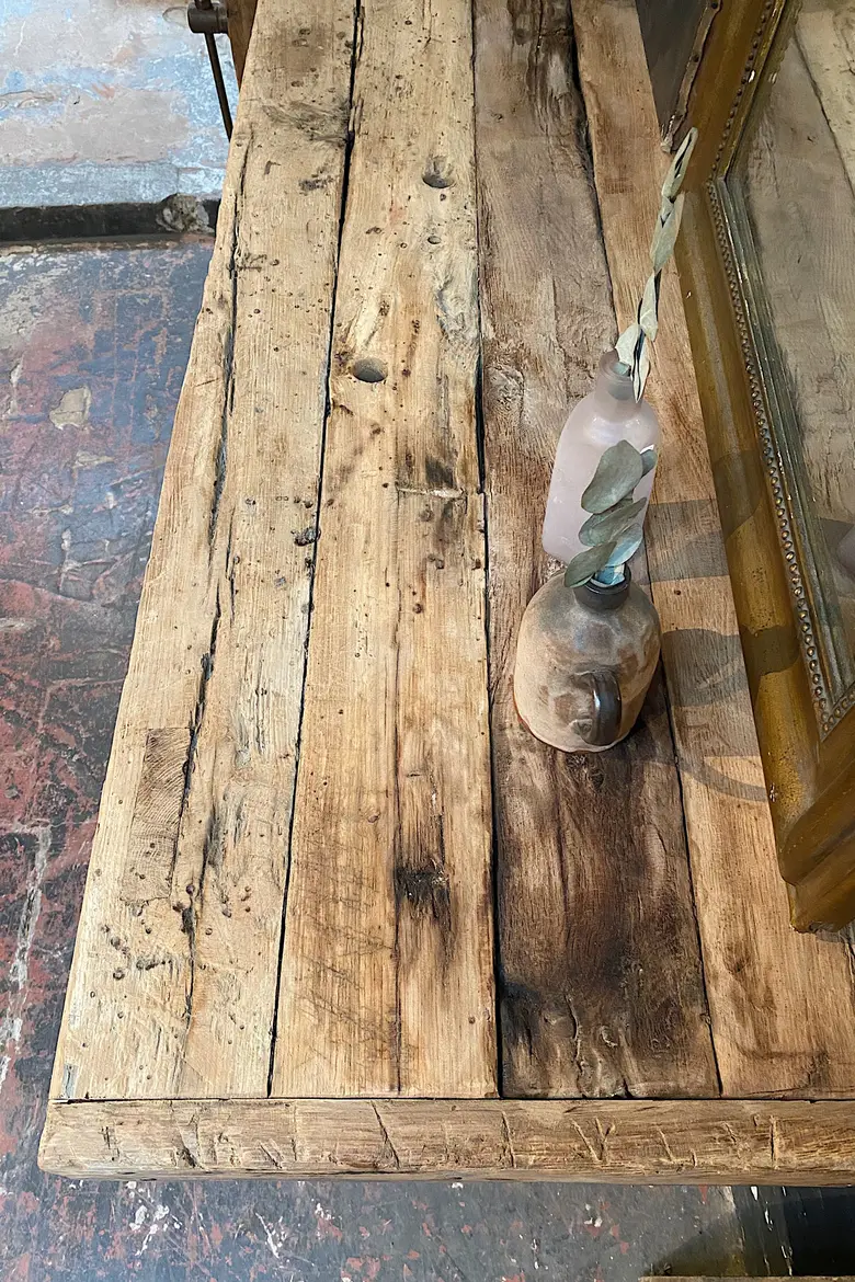 Ancien établi d’atelier en bois Début XXème