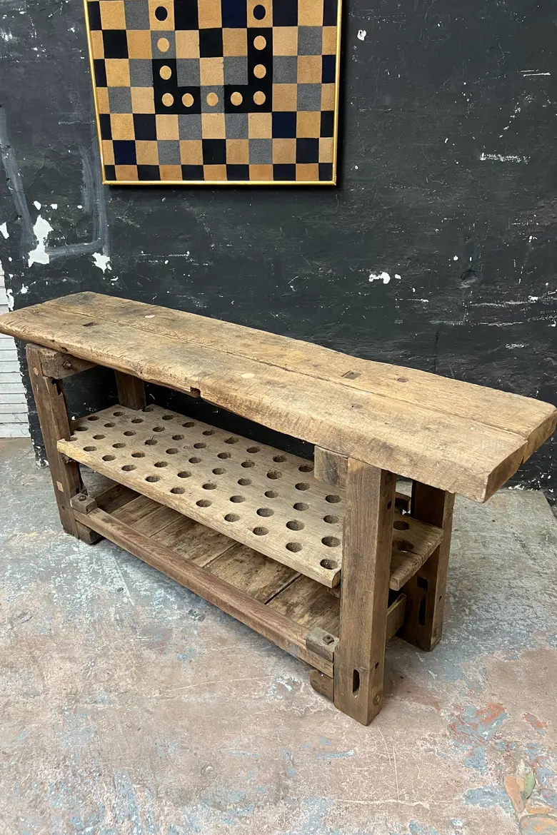 Ancien établi de menuisier en chêne – début XXe siècle