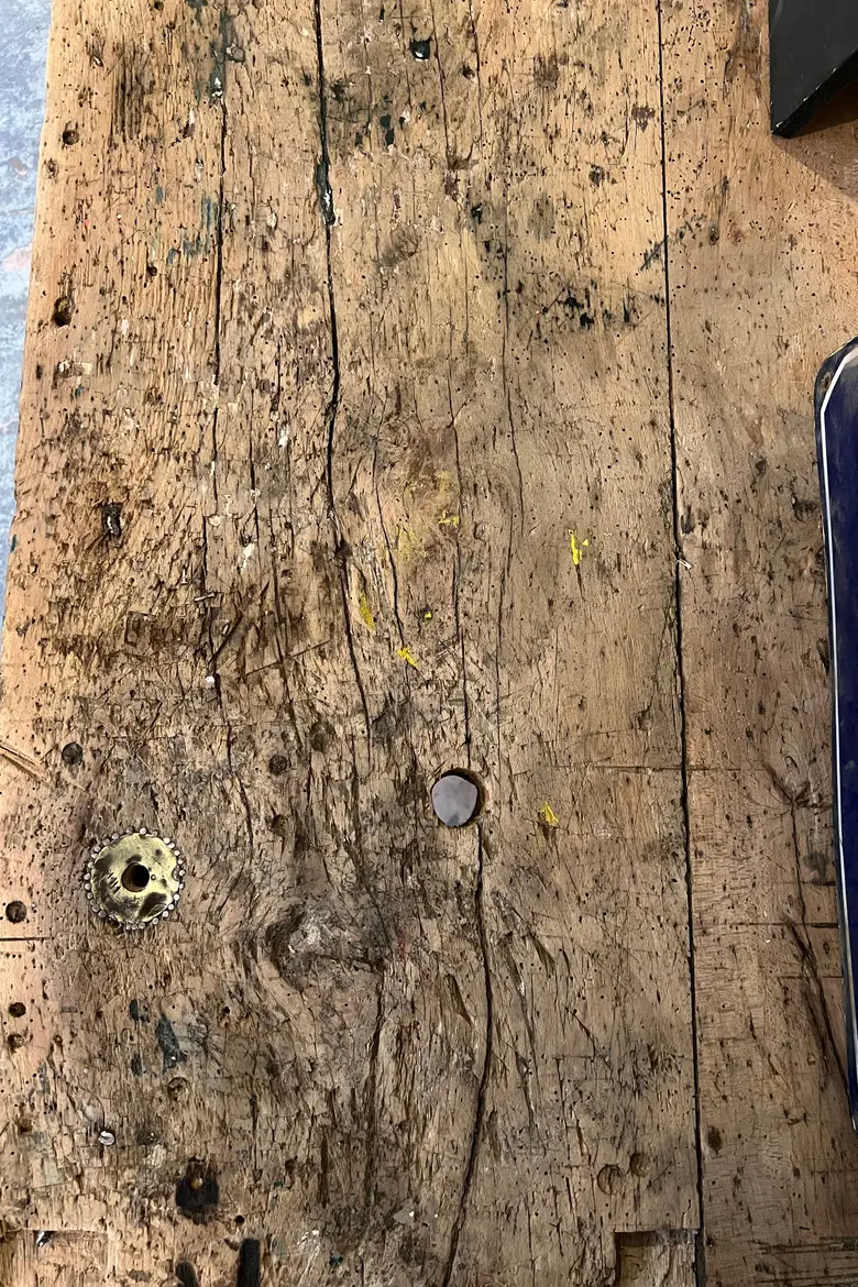 Ancien établi en bois brut Début XXème