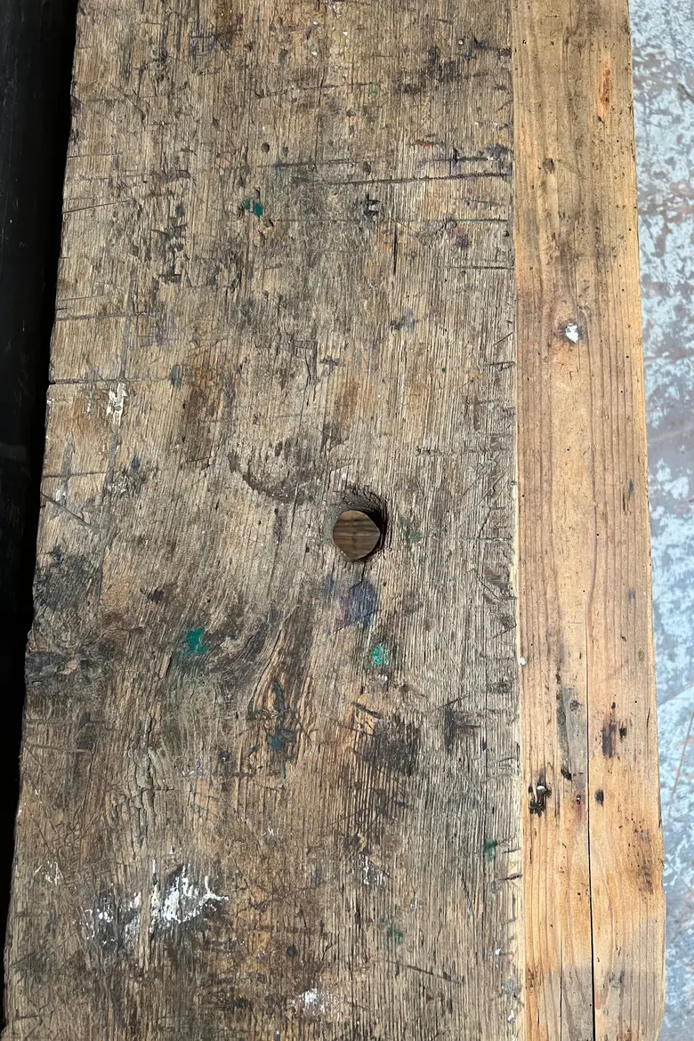 Ancien établi en bois Début XXème double face