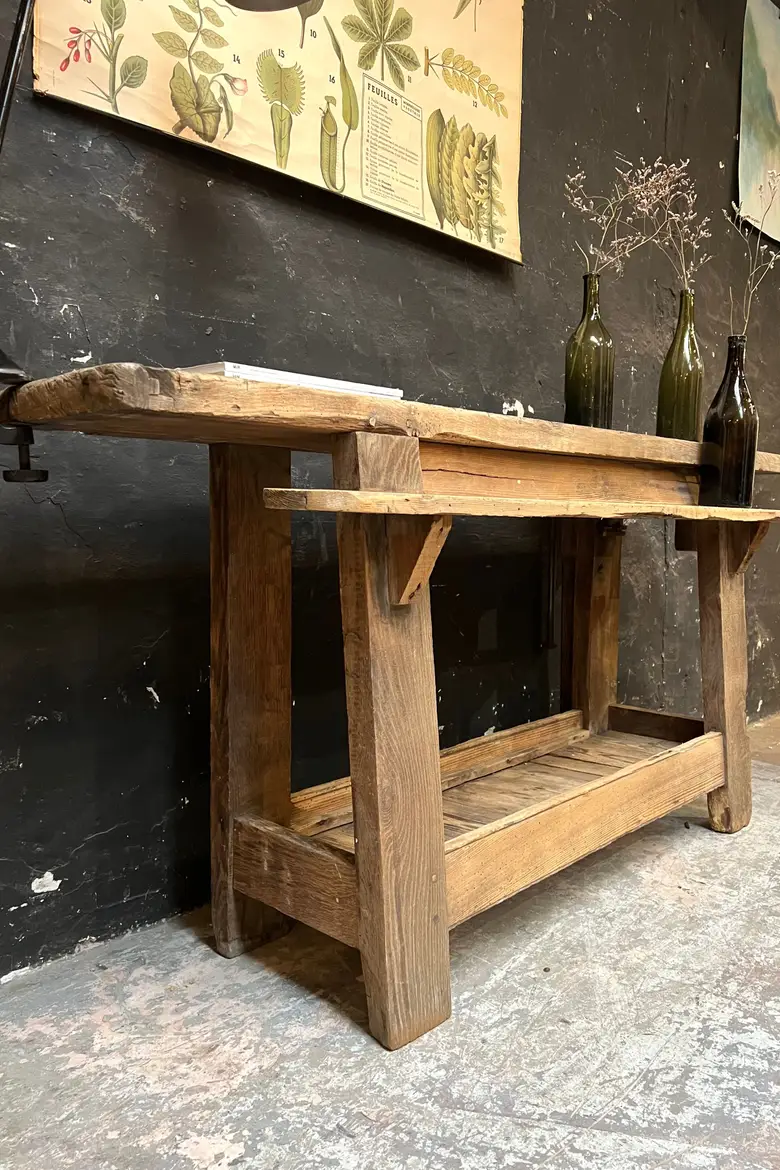 Ancien établi en bois Début XXème double face