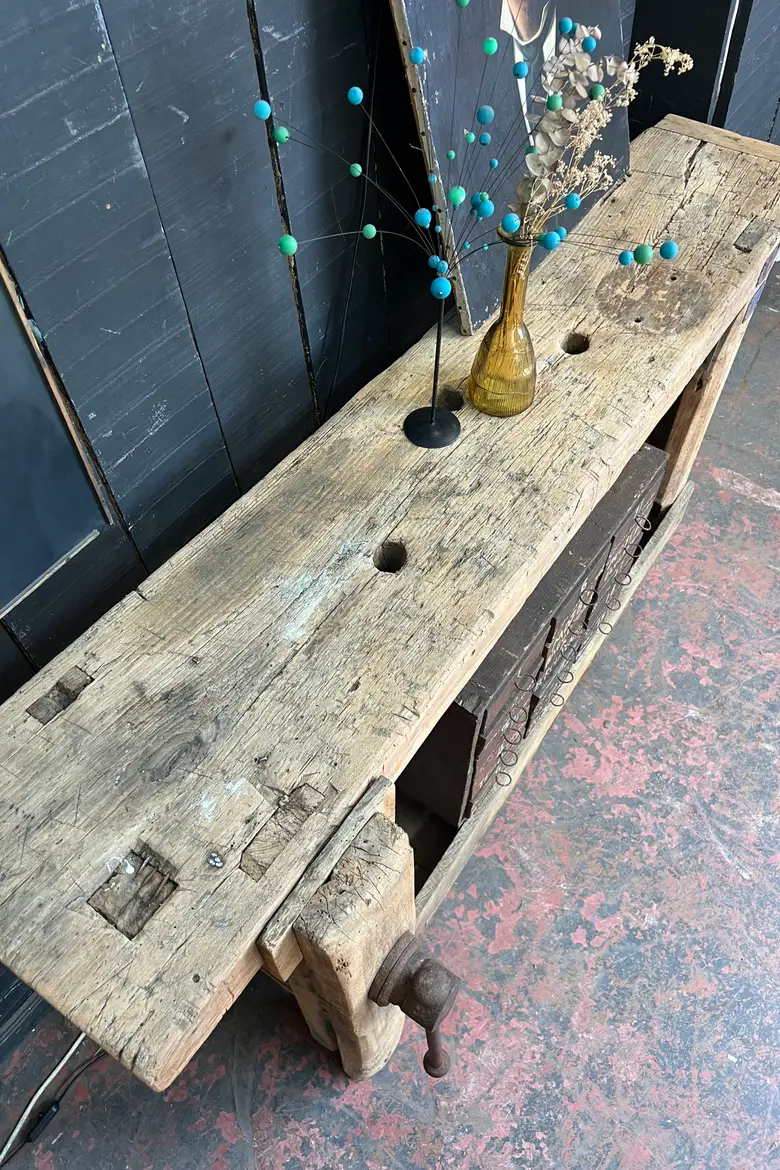 Ancien établi en chêne