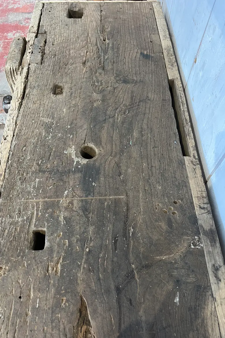 Ancien établi en chêne Début XXème