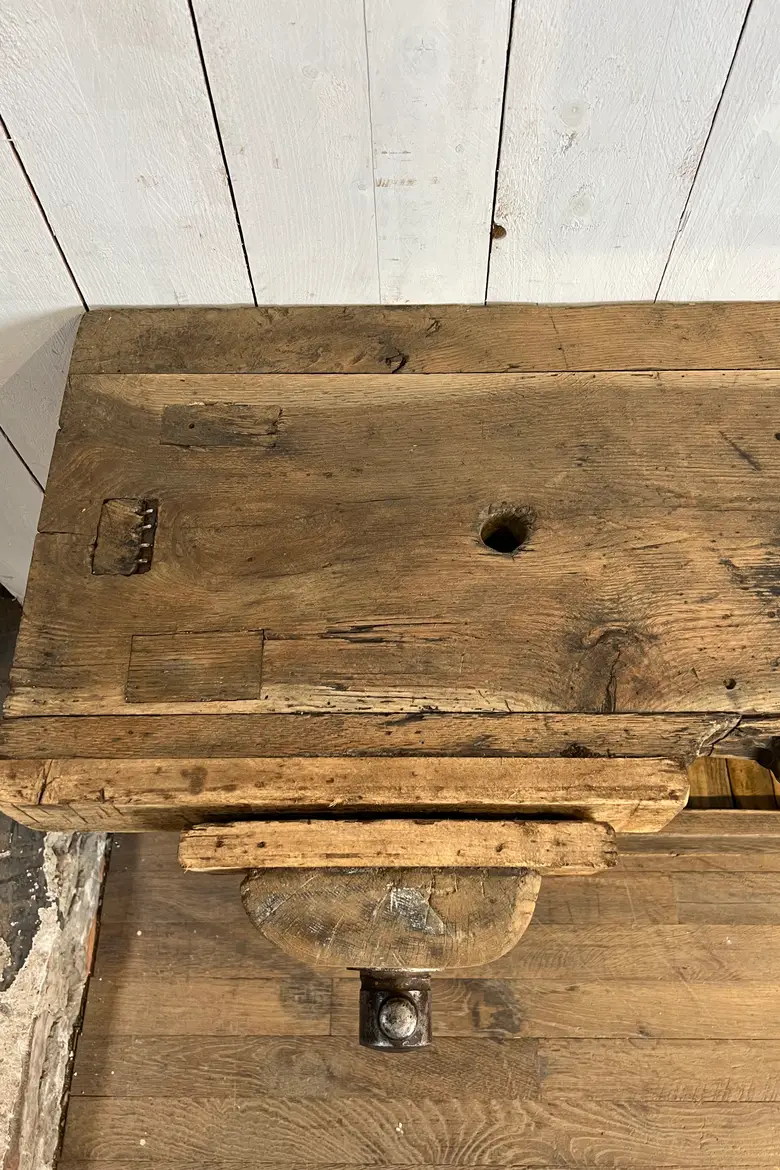 Ancien établi en chêne Début XXème