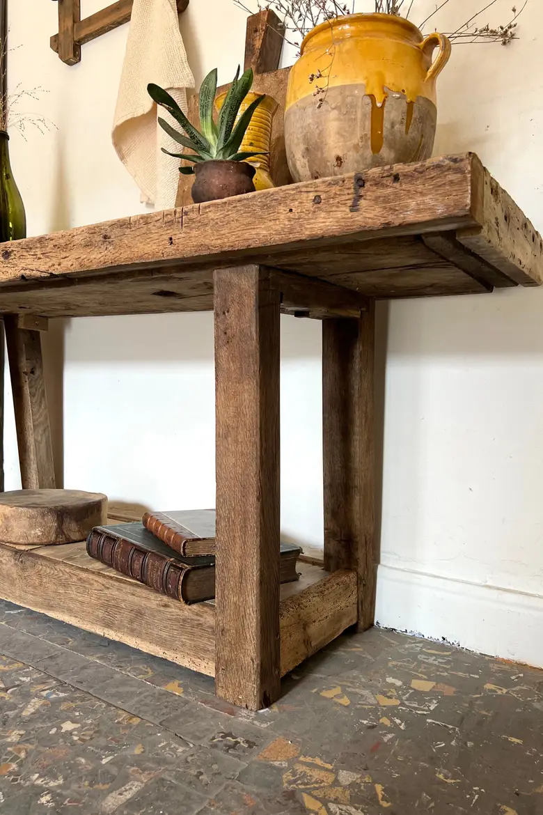 Ancien établi en chêne Début XXème