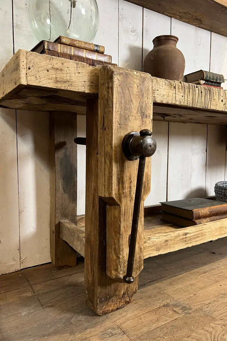 Ancien établi en chêne Début XXème