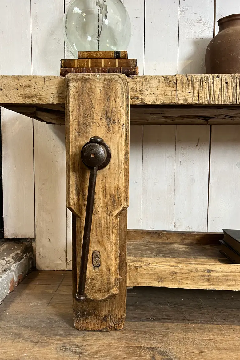 Ancien établi en chêne Début XXème