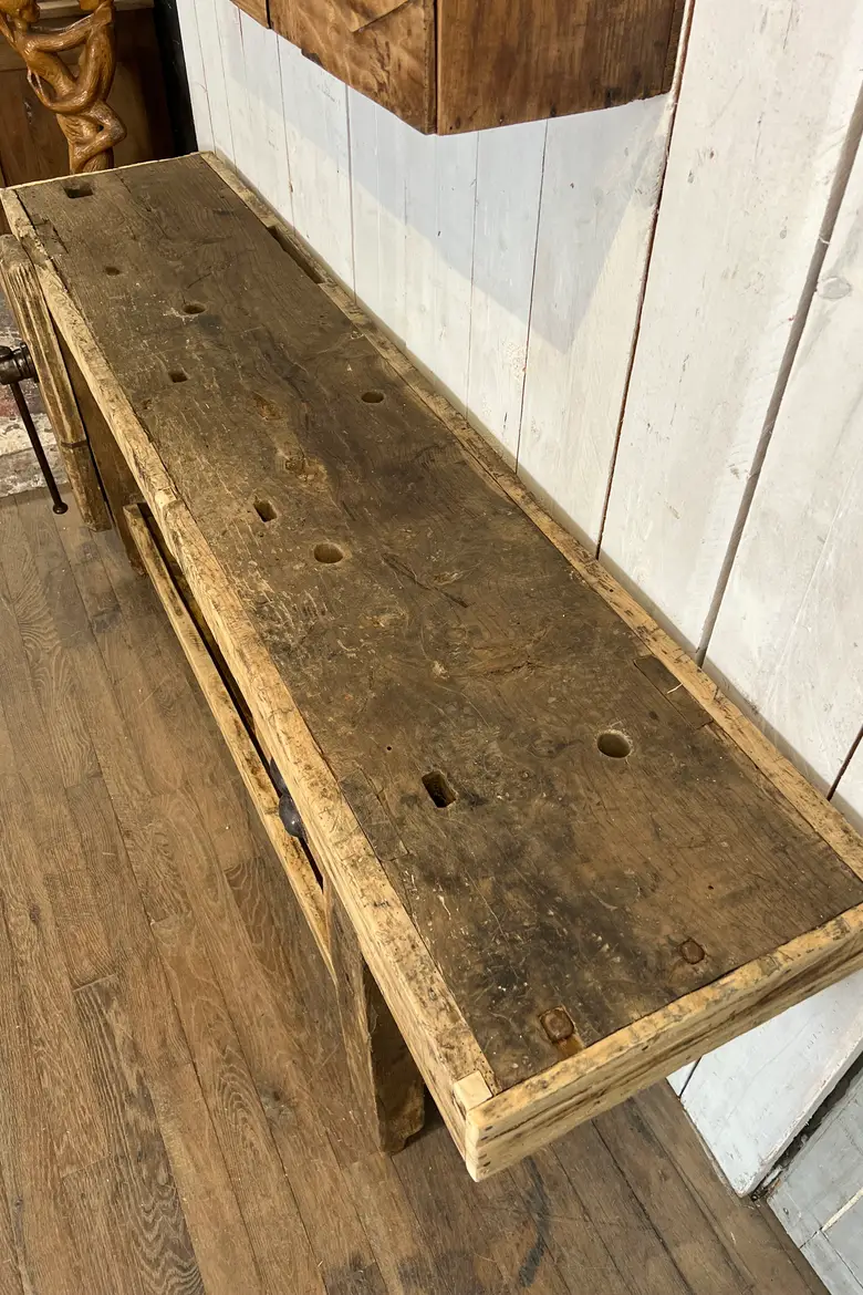 Ancien établi en chêne Début XXème
