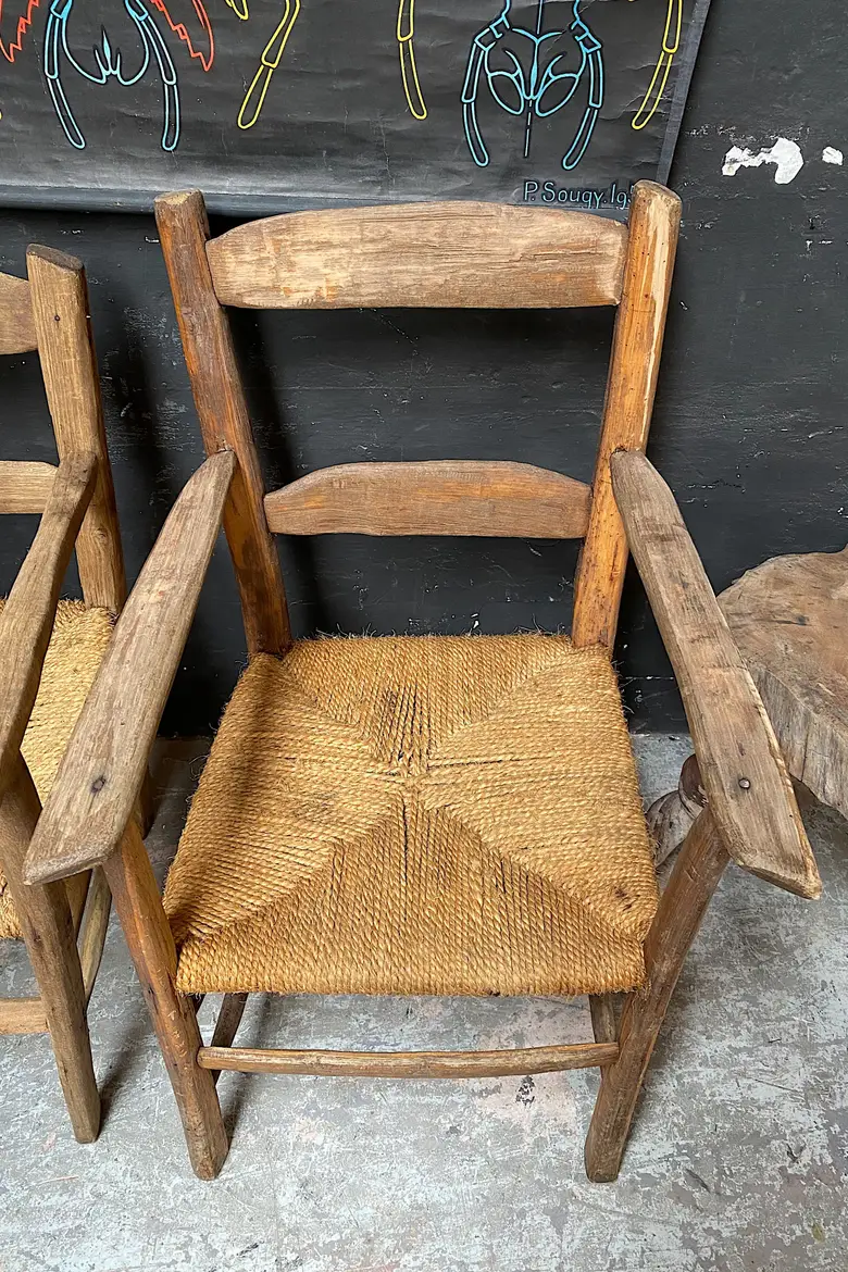 Ancien fauteuil en corde XIXème