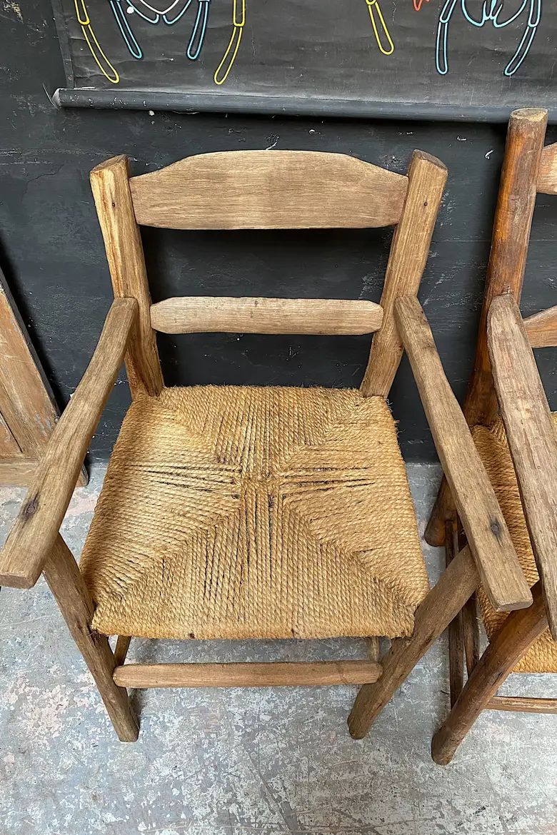 Ancien fauteuil en corde XIXème