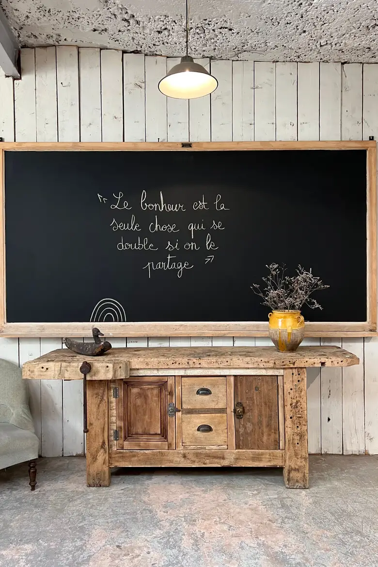 Ancien grand tableau d’école Années 50