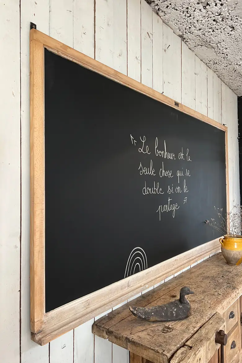 Ancien grand tableau d’école Années 50
