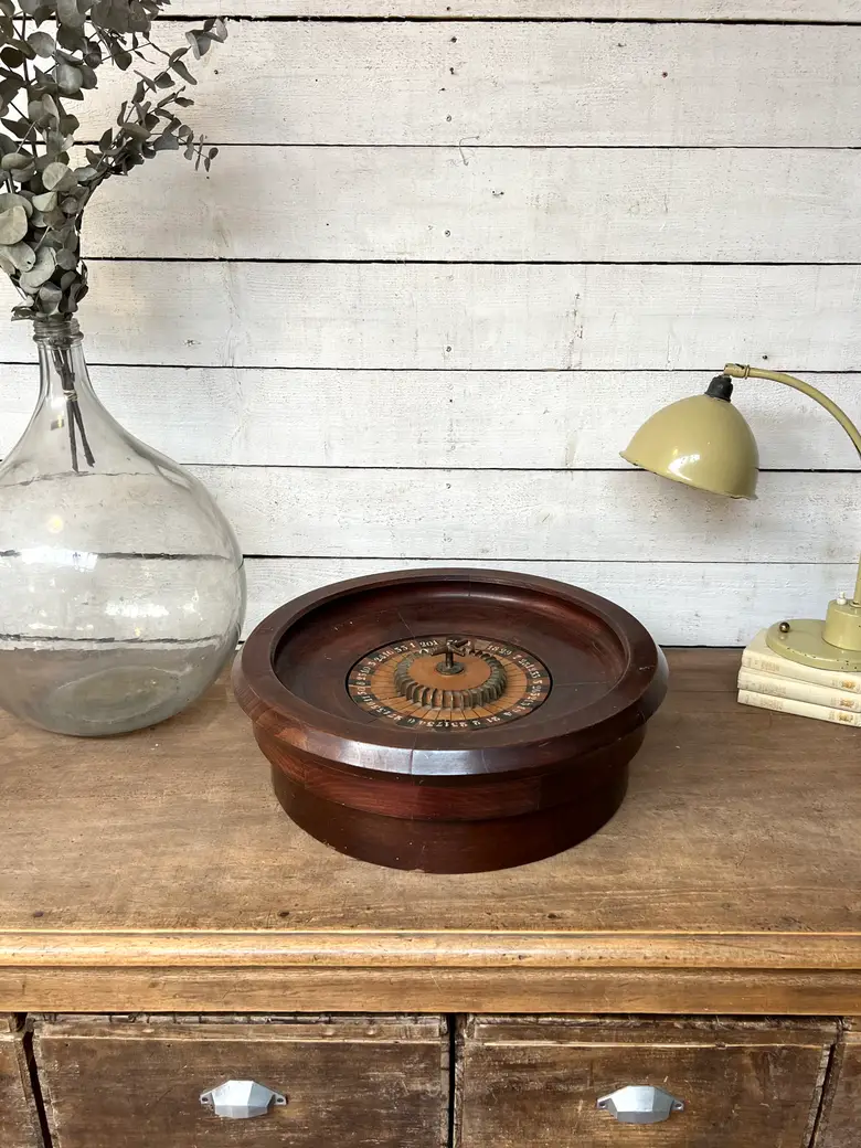 Ancien jeu de roulette en acajou Début XXème