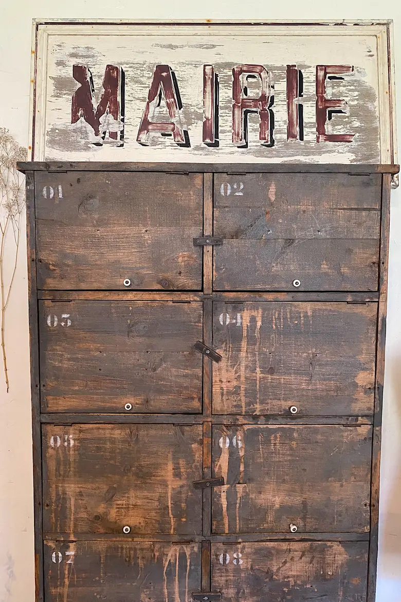 Ancien meuble à clapets en bois Début XXème