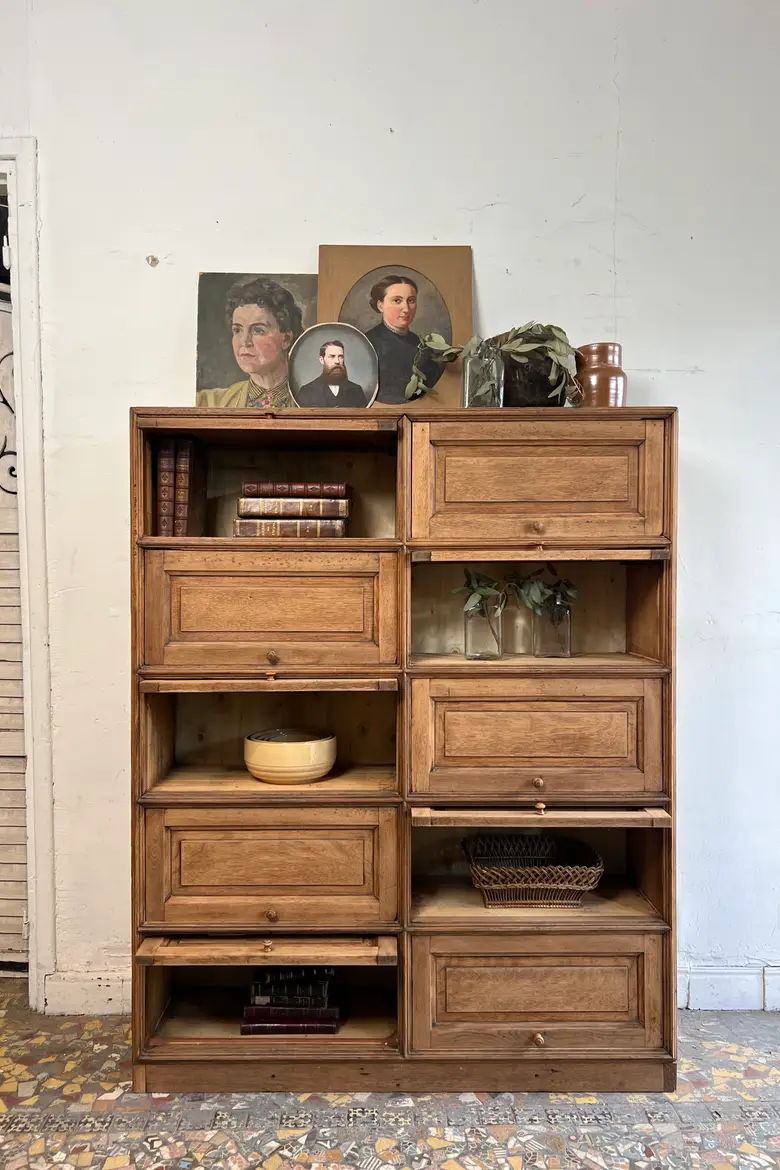 Ancien meuble à clapets en chêne – Début XXe