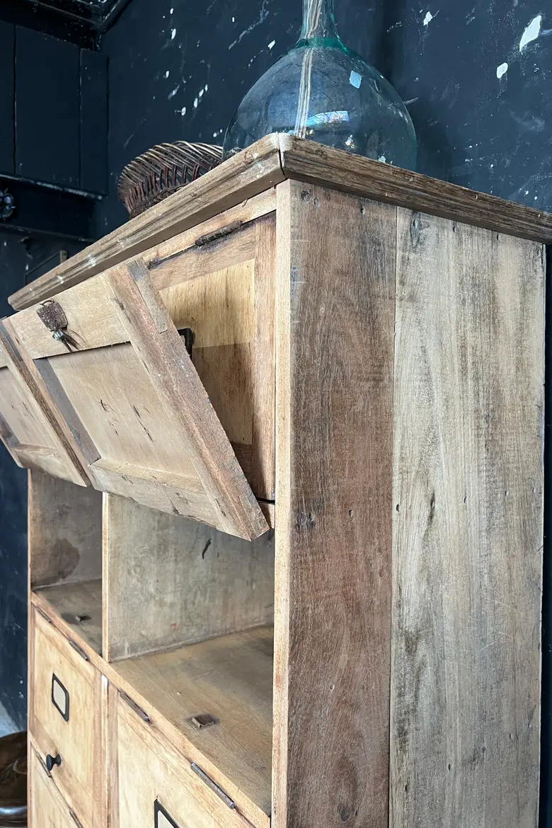 Ancien meuble à clapets en hêtre Début XXème