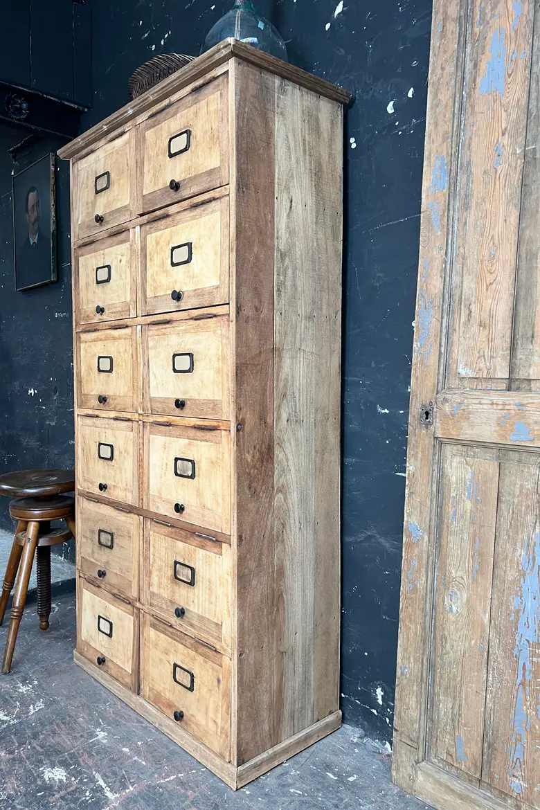 Ancien meuble à clapets en hêtre Début XXème