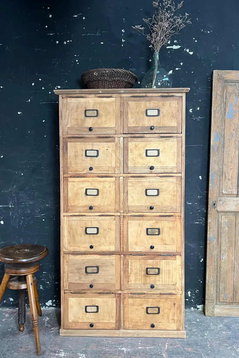 Ancien meuble à clapets en hêtre Début XXème