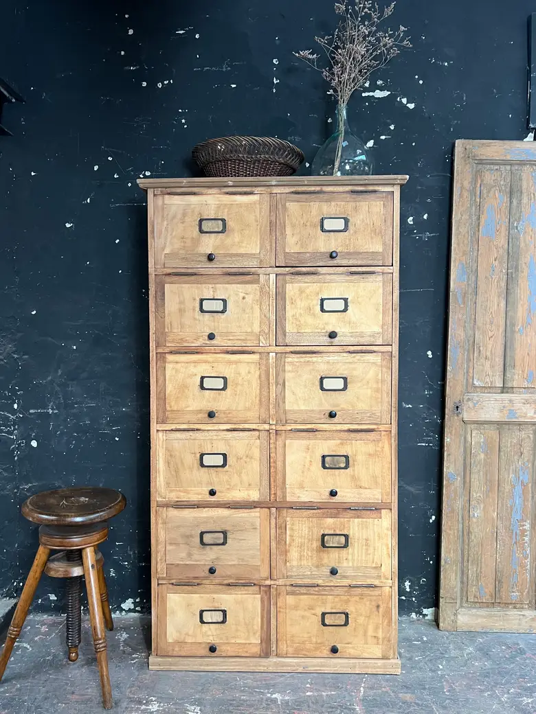 Ancien meuble à clapets en hêtre Début XXème