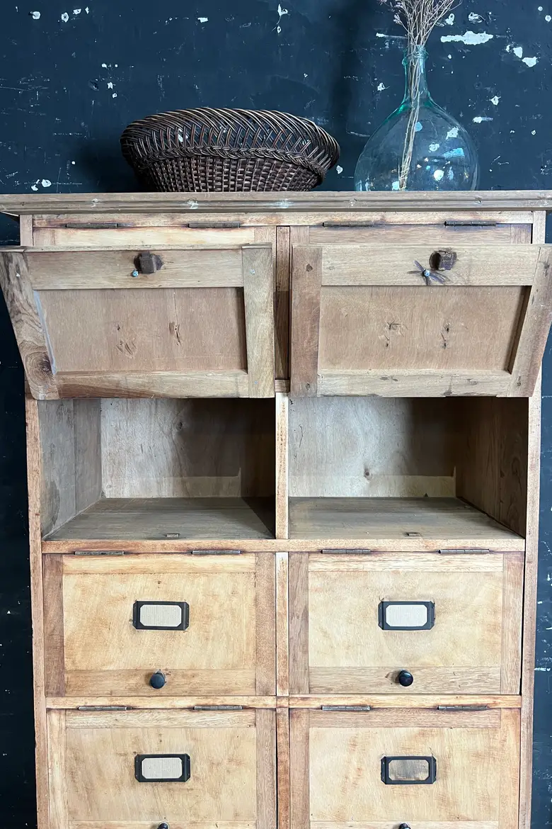 Ancien meuble à clapets en hêtre Début XXème