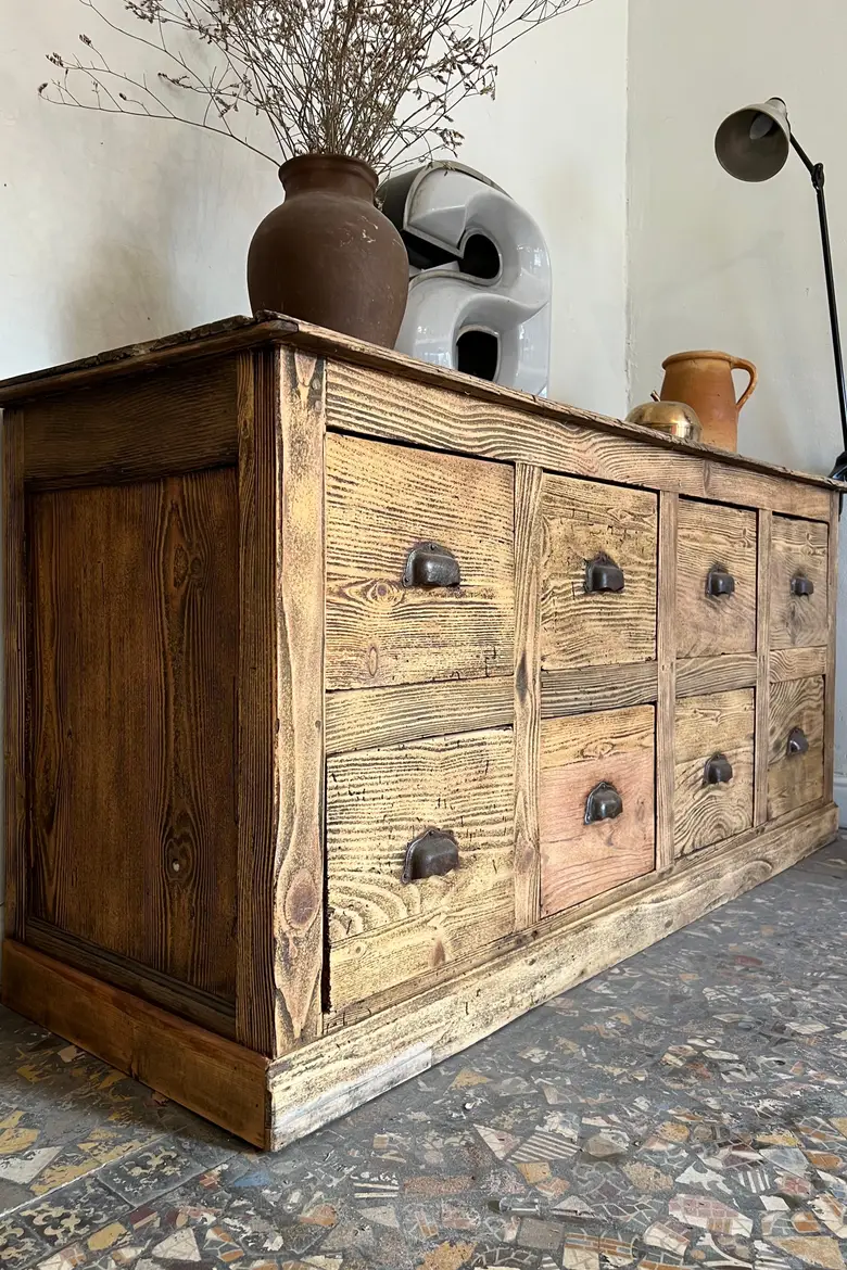 Ancien meuble à tiroirs en sapin Début XXème