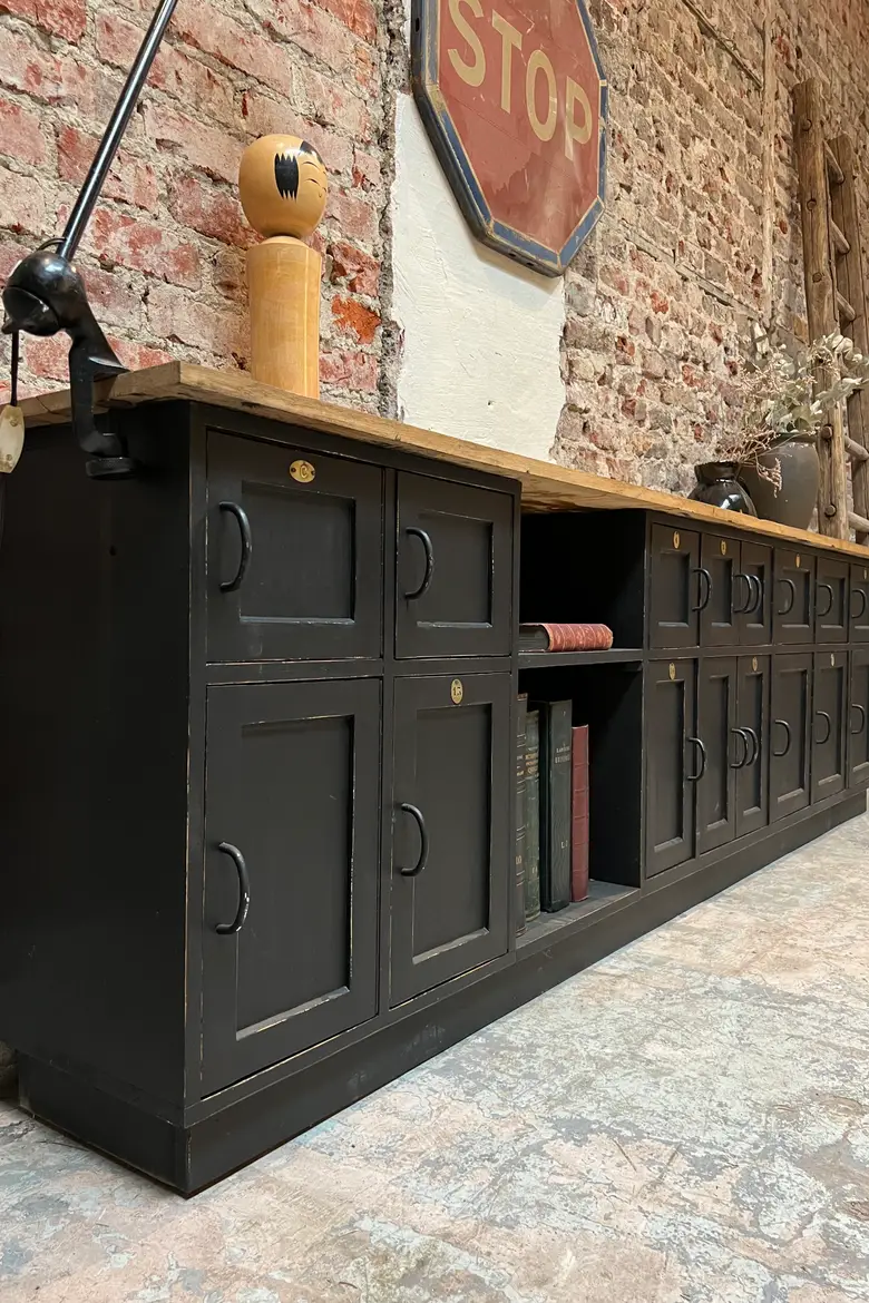 Ancien meuble administratif aux multiples portes Années 50