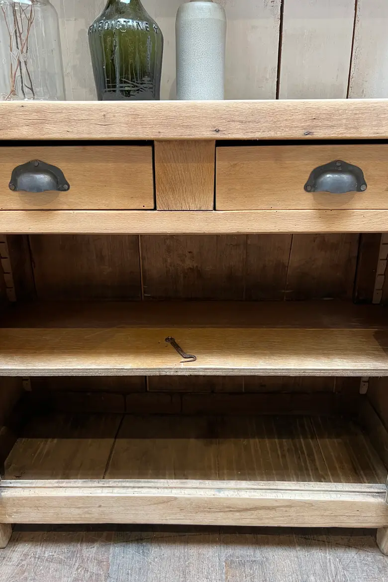 Ancien meuble billot en bois Années 60
