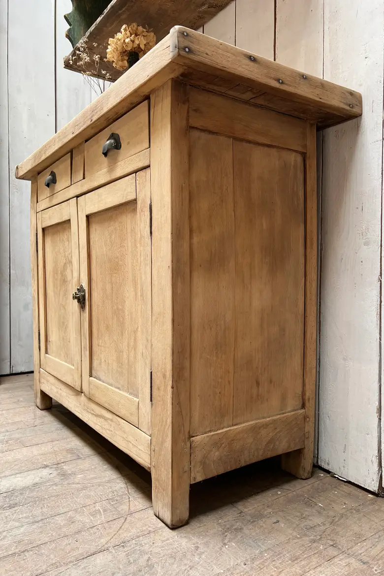 Ancien meuble billot en bois Années 60