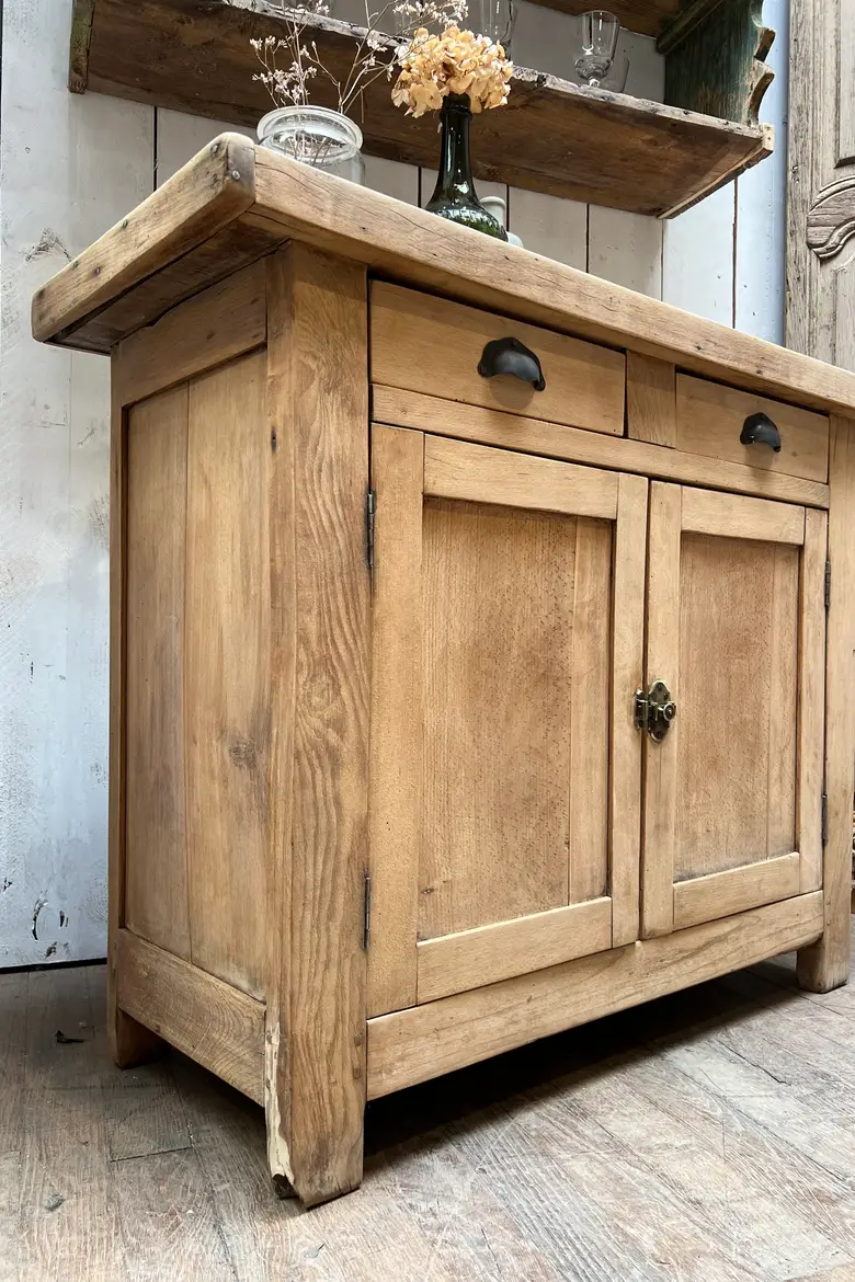 Ancien meuble billot en bois Années 60