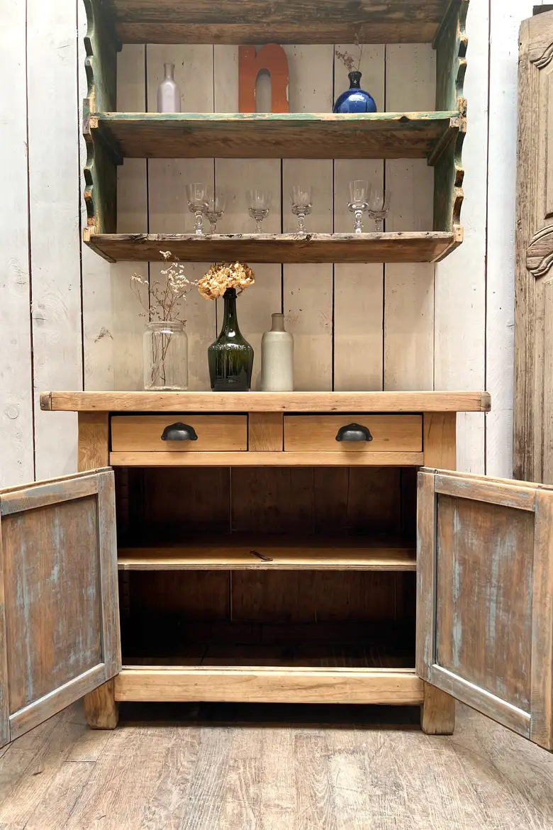Ancien meuble billot en bois Années 60
