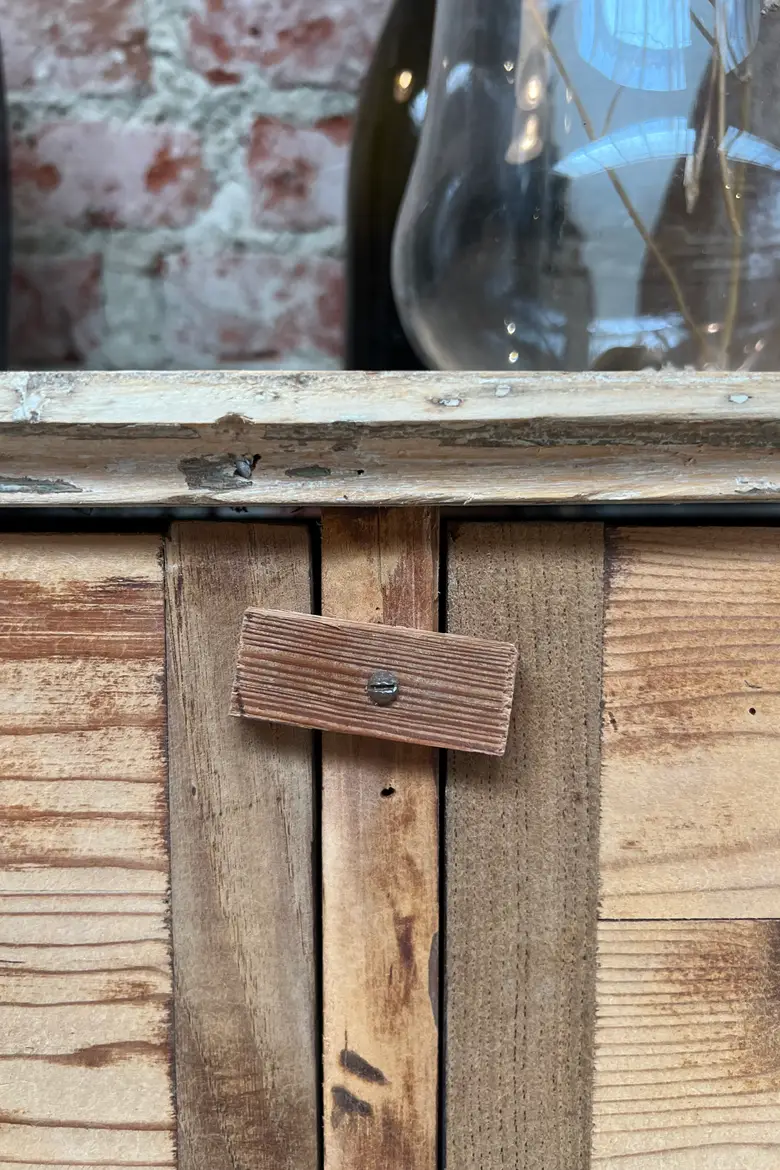 Ancien meuble d’atelier à clapets en bois début 20e
