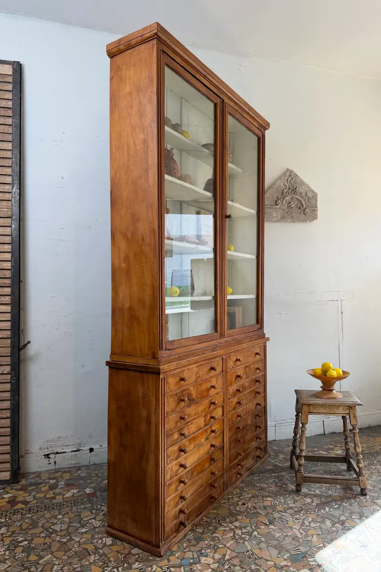 Ancien meuble de bijoutier en merisier – fin XIXe