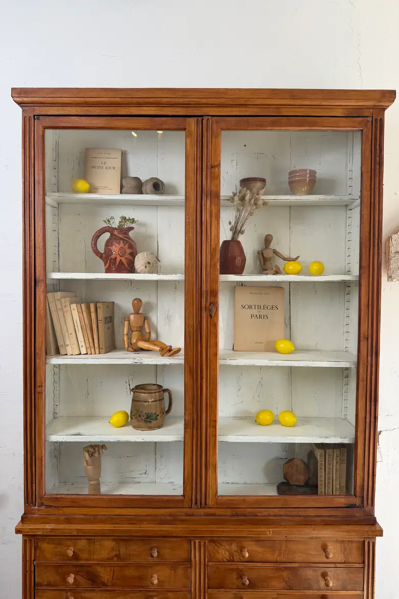 Ancien meuble de bijoutier en merisier – fin XIXe