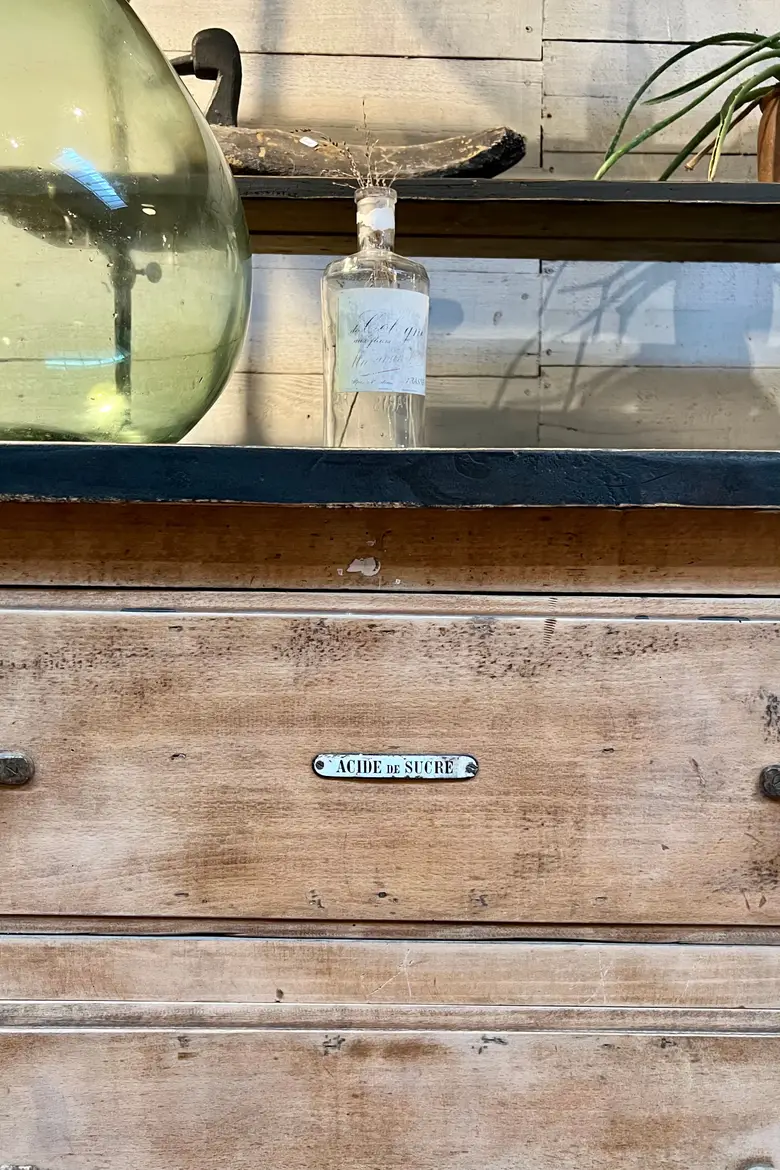 Ancien meuble de confiserie en hêtre Début XXème
