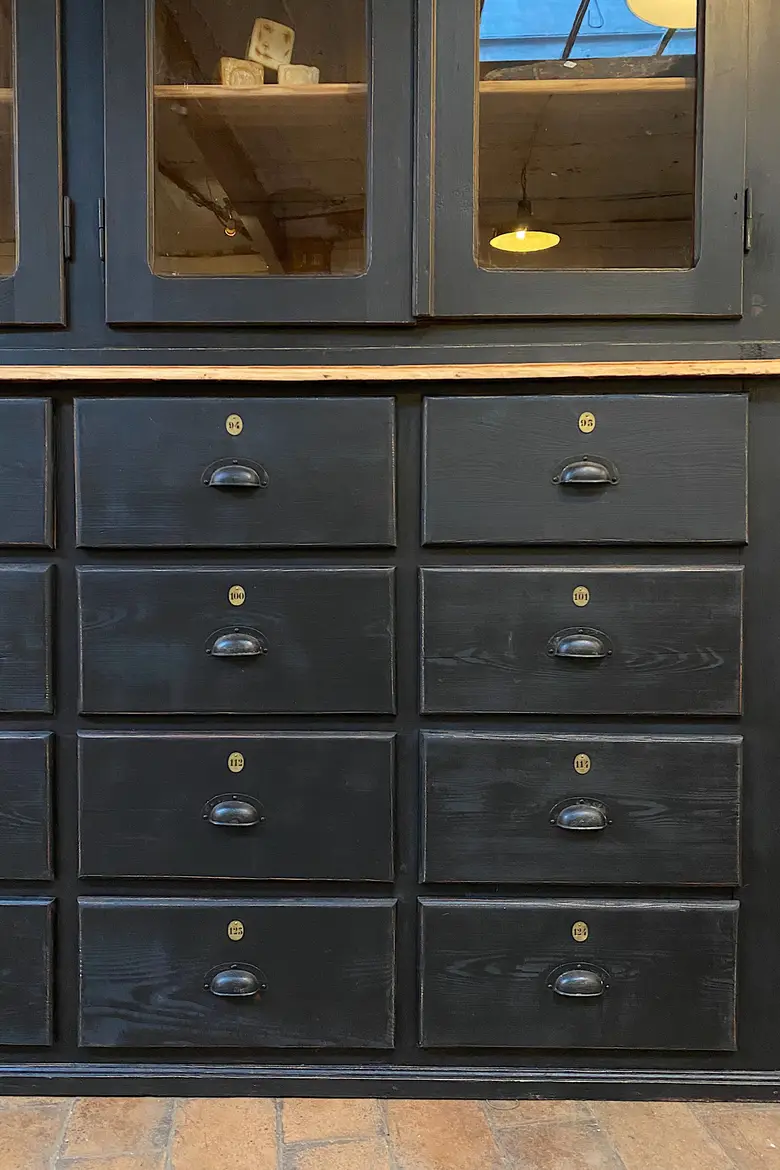 Ancien meuble de mercerie vitré Début XXème