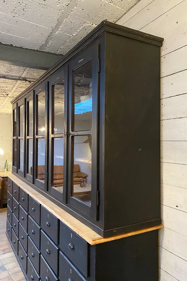 Ancien meuble de mercerie vitré Début XXème