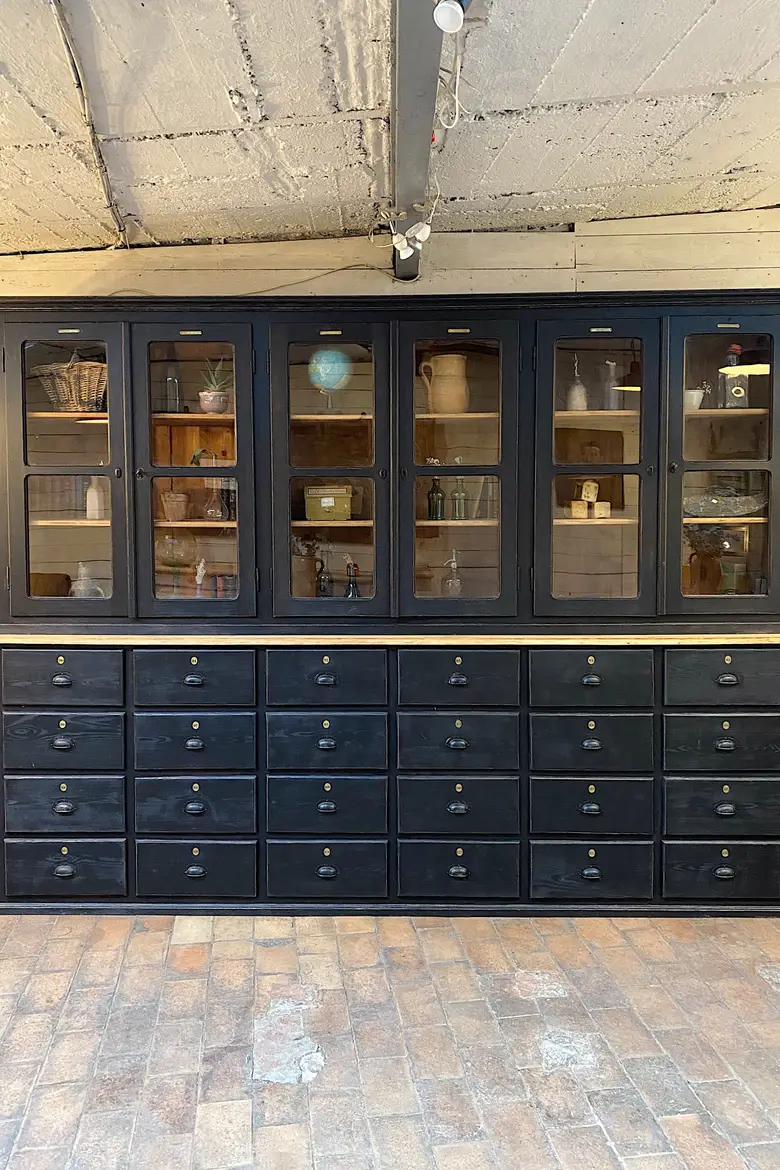 Ancien meuble de mercerie vitré Début XXème