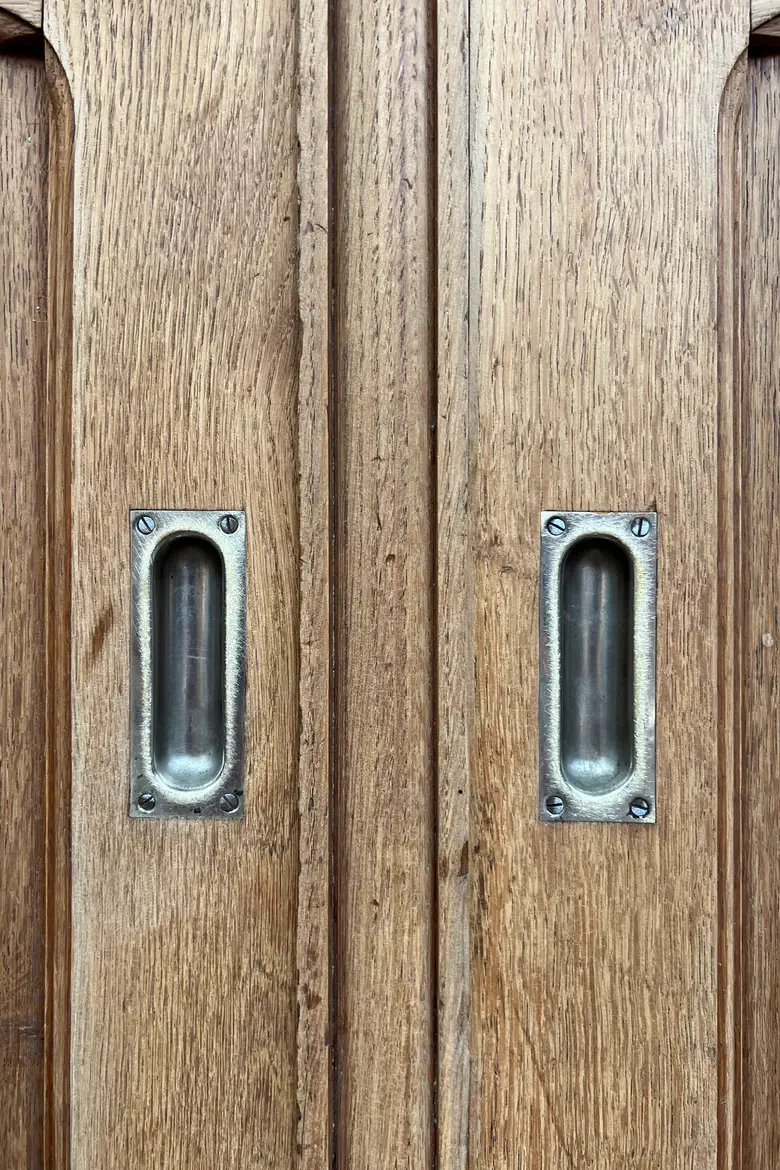 Ancien meuble de métier en chêne début XXe
