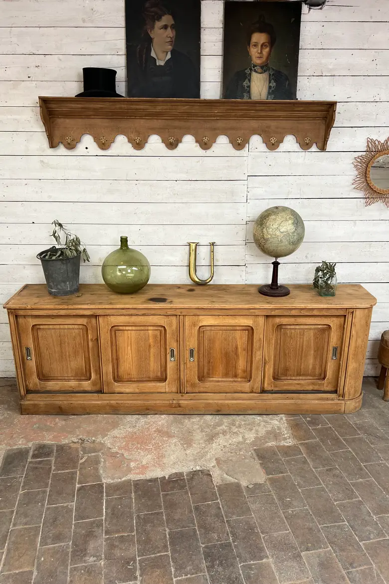 Ancien meuble de métier en chêne début XXe