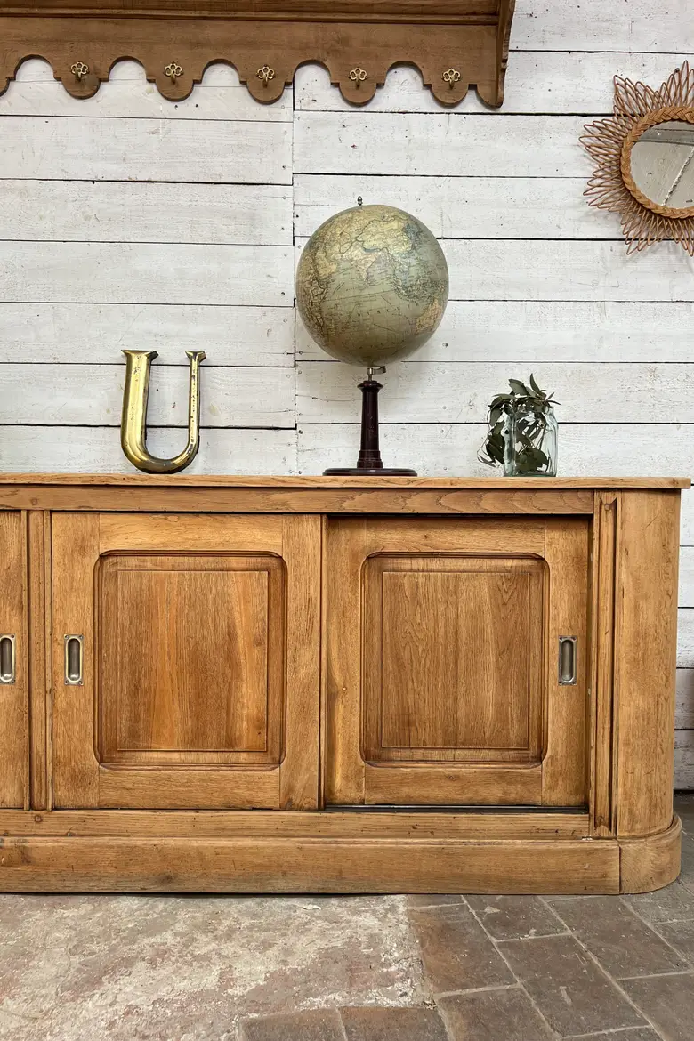 Ancien meuble de métier en chêne début XXe