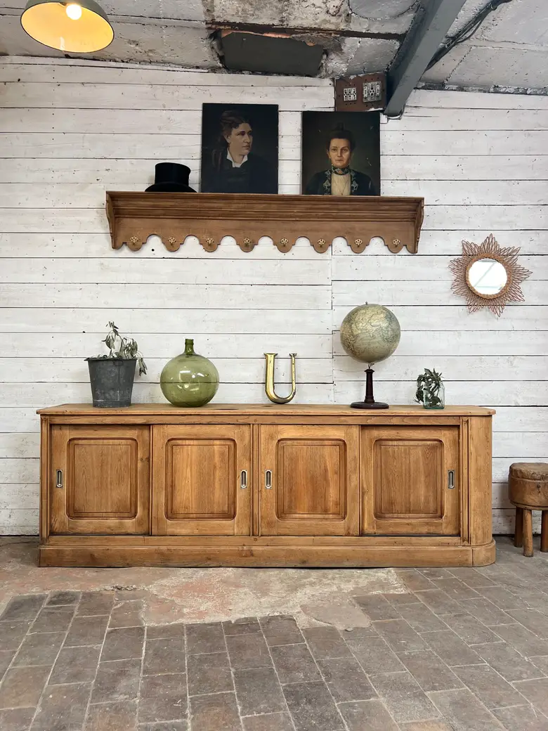 Ancien meuble de métier en chêne début XXe
