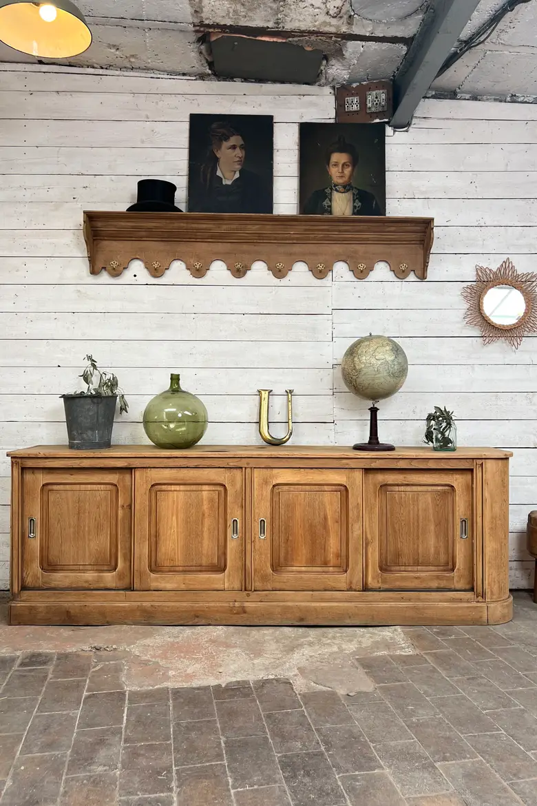 Ancien meuble de métier en chêne début XXe