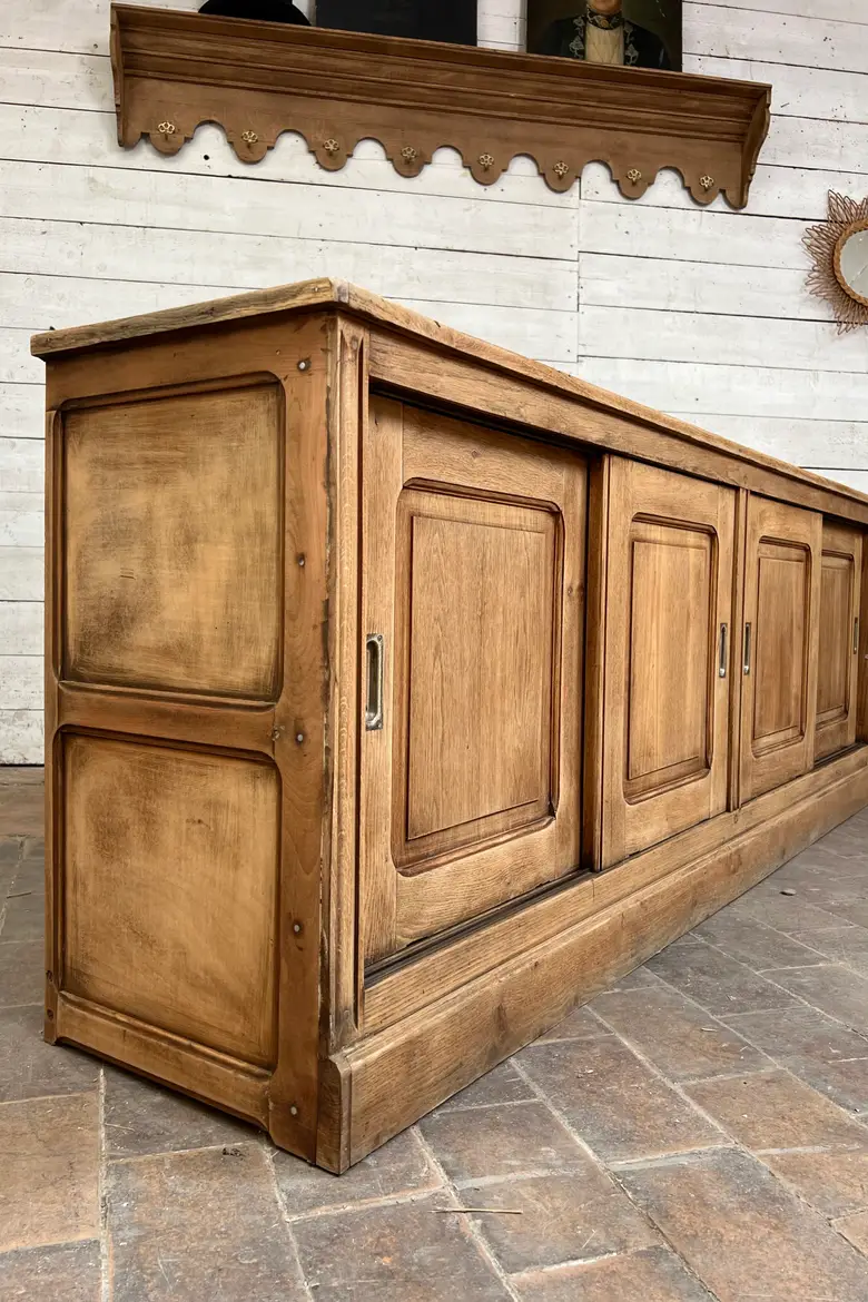 Ancien meuble de métier en chêne début XXe
