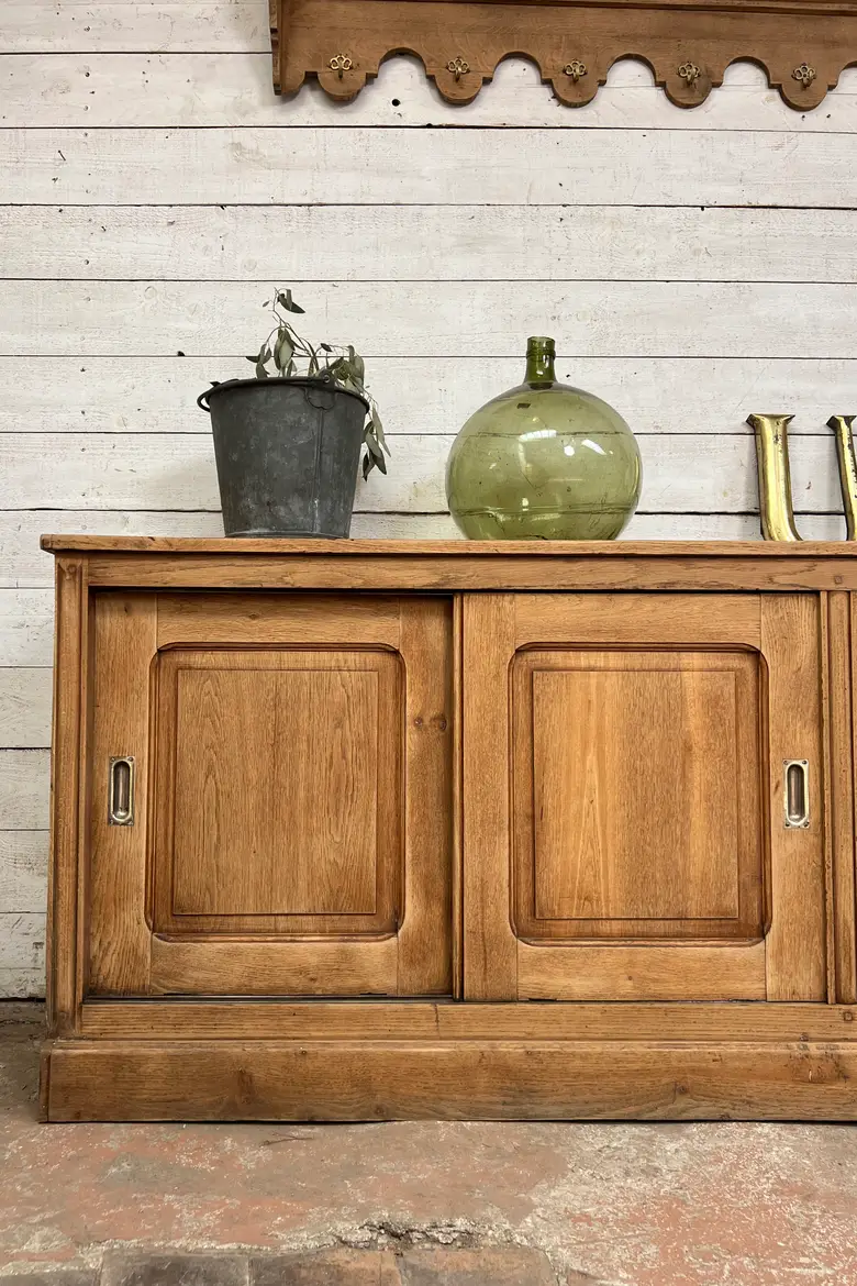 Ancien meuble de métier en chêne début XXe
